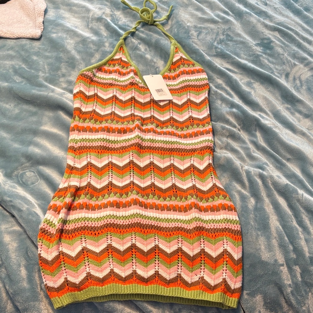 Multicolor Chevron Mini Dress